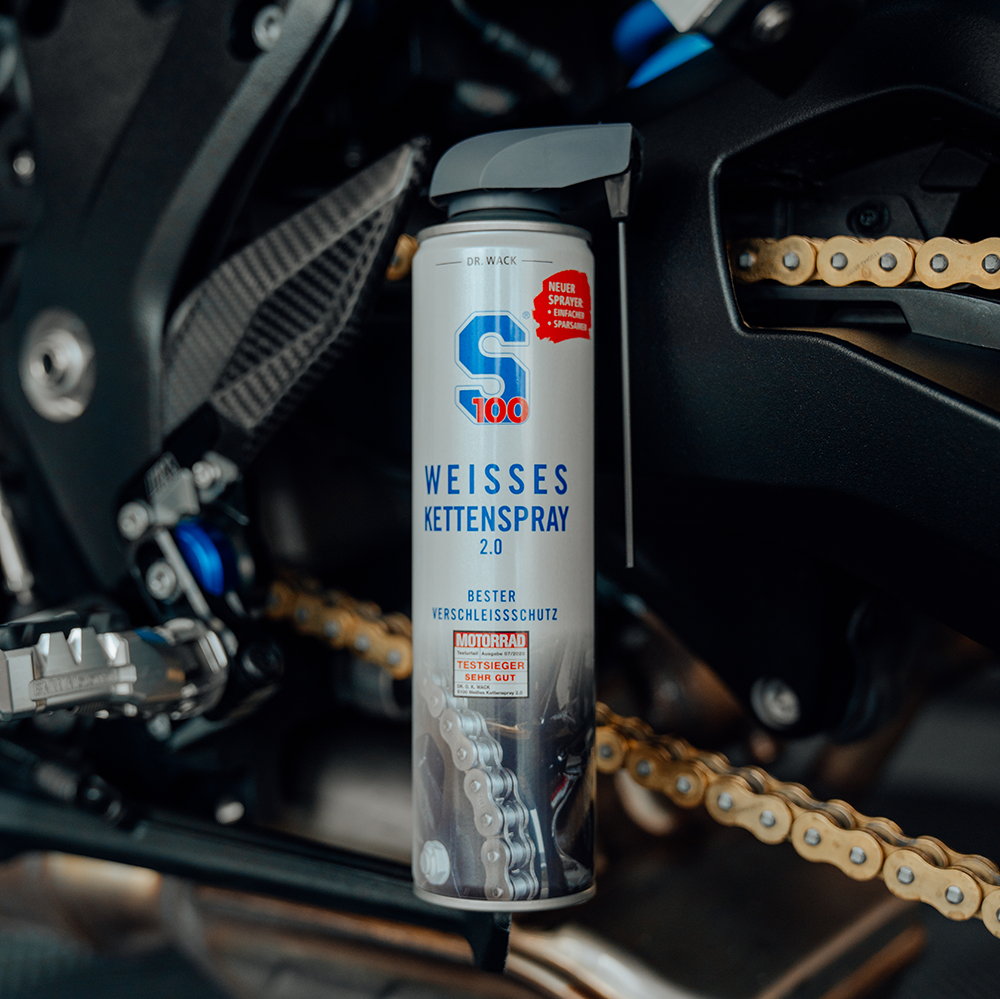 "S100" Weisses Kettenspray 2.0 für Motorrad (Weiß)