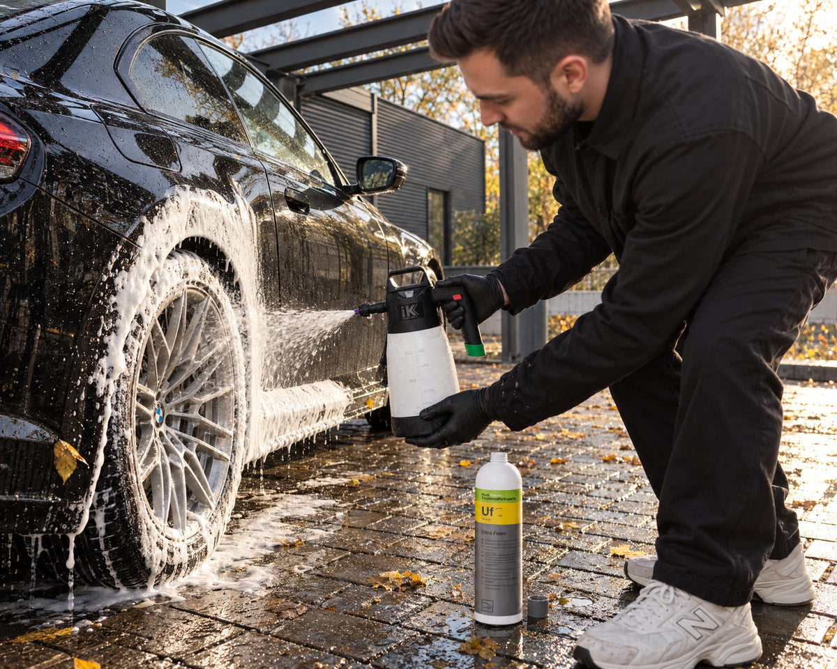 Detailing1 Hero: Pump foam sprayers — store the pressure washer frost-free, winter wash with a pump foam sprayer (Desktop)