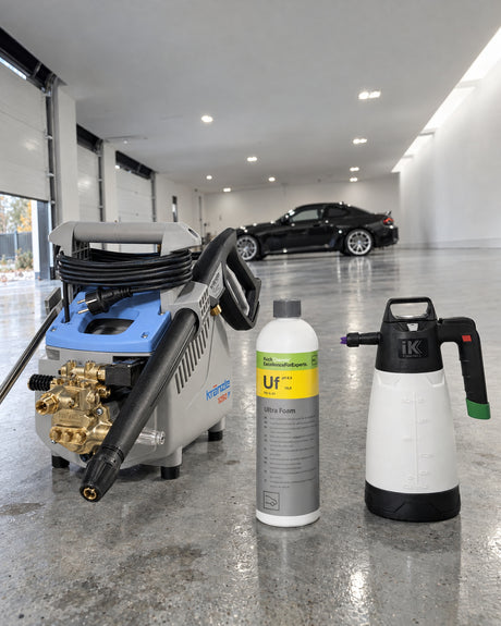 Detailing1 rimessaggio invernale — Kränzle K 1050 P, Koch-Chemie Ultra Foam Uf e iK Sprayers iK Foam Pro 2 in capannone
