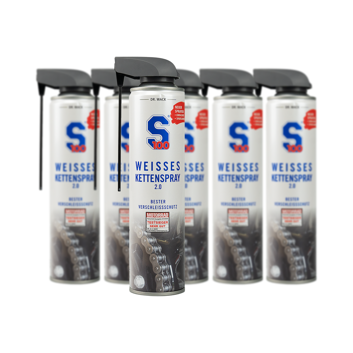 "S100" Weisses Kettenspray 2.0 für Motorrad (Weiß)