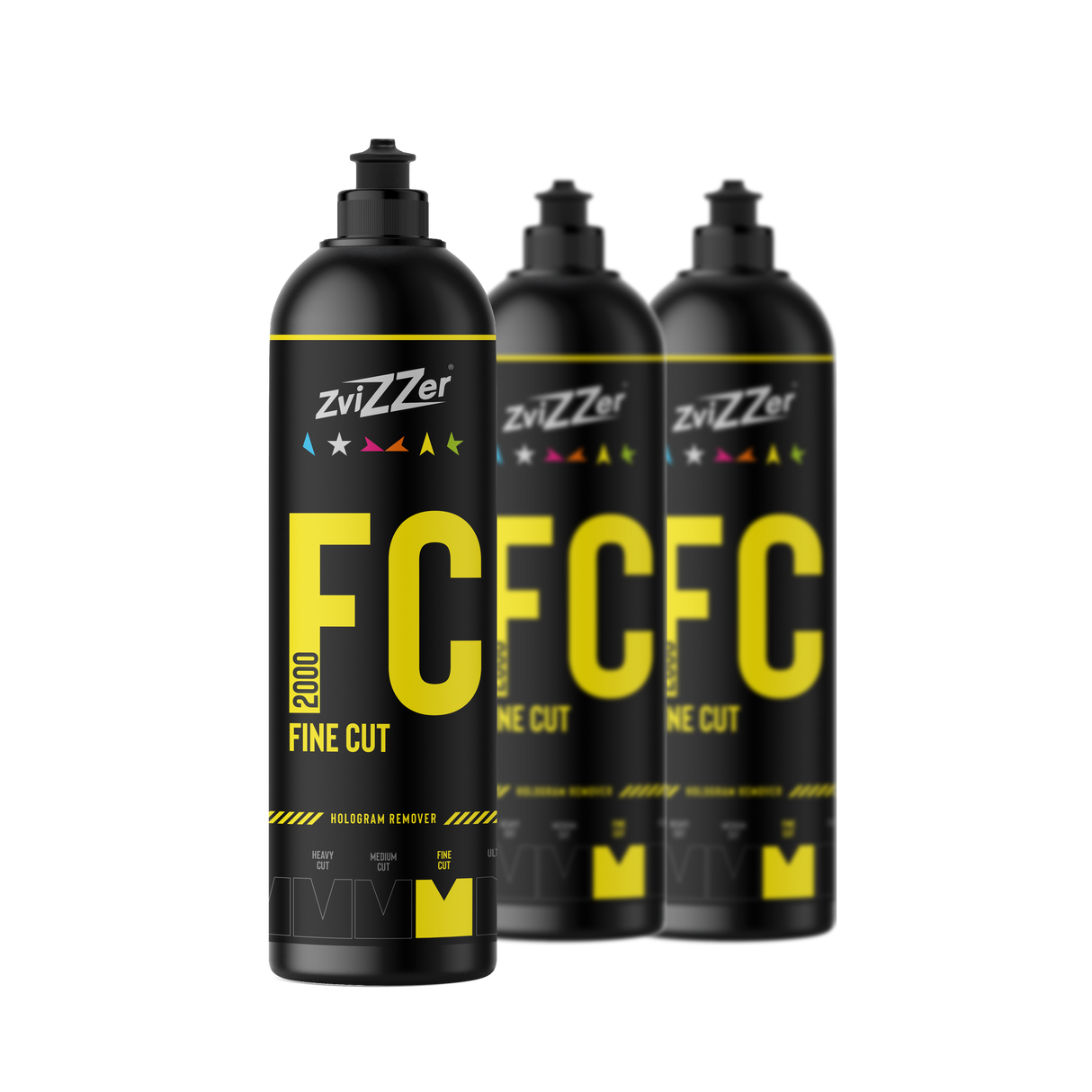 ZviZZer FC 2000 "Fine Cut" (Gelb) — Finish-Politur 750 ml / 3er-Set