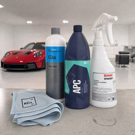 Detailing1 Auto-Reinigungsset "Innenraum" — GYEON Q²M APC 1 Liter + Koch-Chemie Glas Star „Gla“ 1 Liter + Pro Glass Towel + S