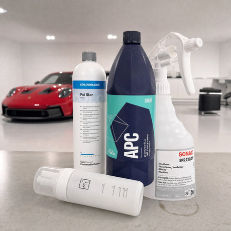 Detailing1 Auto-Reinigungsset "Innenraum" — GYEON Q²M APC 1 Liter + COLOURLOCK „Pol Star“ 1 Liter + Foamer Bottle + SONAX PRO