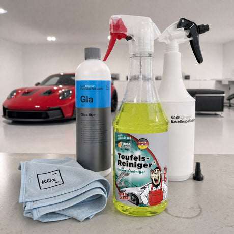 Detailing1 Auto-Reinigungsset "Innenraum" — TUGA Chemie Teufels-Reiniger® 1 Liter + Koch-Chemie Glas Star „Gla“ 1 Liter + Pro