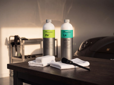 Koch-Chemie Pol Star Po und Leather Star Ls 1000 ml mit Mikrofasertüchern und Detail-Pinsel