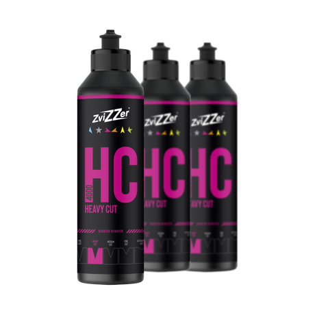 ZviZZer HC 4000 "Heavy Cut" (Rot) — Schleifpolitur 250 ml / 3er-Set